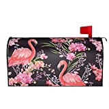 Perinsto Pink Flamingos Exotic Orchids Flowers Mailbox Covers Magnetic Waterproof Mail Cover Letter Post Box Wraps for Home Garden Yard Decor, 21x18 in