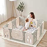 Fortella Cloud Castle Foldable Playpen, Baby Safety Play Yard with Whiteboard and Activity Wall, Indoors or Outdoors (14 Panel)