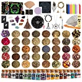Witchcraft Supplies Kit for Witch Spells, SHYSHINY 145 Pack Complete Wiccan Supplies and Tools Box with Chakra Stone, Dried Herb, Spell Candles, Amulet, Bracelet, Pendulum, Gifts for Beginners Witches