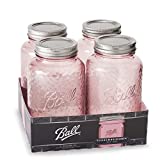 Ball Jar Rose Vintage Regular Mouth Pint Canning Jars, 4-Pack, 16 oz