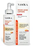 Nasola Kojic Acid Lotion Natural Skin Brightening for Face & Body w/Vitamin C, Niacinamide, Shea Butter, Licorice & Green Tea for Hyperpigmentation, Dark Spots, Even Tone, Women & Men