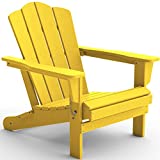 KINGYES Folding Adirondack Chair, HDPE All-Weather Folding Adirondack Chair, Yellow