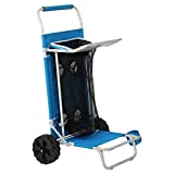 Old Bahama Bay 24.4" x 19.9" Large Wheel Folding Convertible Beach Cart, Blue