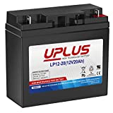 UPLUS LP12-20 12V 20Ah Rechargeable AGM Battery, DJW12-20Z Sealed Lead Acid Battery Replacement Batteries for Kids Power Wheels, Electric Fence, Mobility Scooter, Jump Starter Box, Lawn Mower etc.