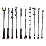 ZOND Original 10 Magical Themed Wizard Wand Makeup Brushes, Metal, Extra Durable, Soft Brushes