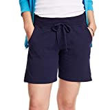 Hanes Women's Jersey Pocket Short with Outside Drawcord