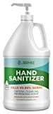 JERMEE Moisturizing Hand Sanitizer Gel, 70% Alcohol - Kills 99.99% Germs, Enhancedwith Vitamin E and Aloe Vera - Crystal Clear Gel, Refreshing Scent, Made in USA - 1 Gallonwith Easy to Use Pump