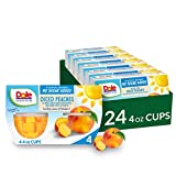 Dole Fruit Bowls Diced Peaches, No Sugar Added, Gluten Free Healthy Snack,4 Ounce (Pack of 24)