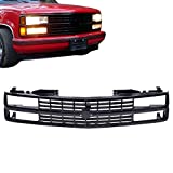 CarPartsDepot Front Black Grille Assembly Grill Black Shell Insert Compatible For Chevrolet Compatible For Chevy Blazer Suburban C/K 1500 2500 3500 HD SUV Extended Standard Crew Pickup 1988-1993