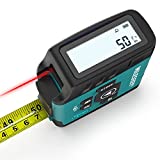 MiLESEEY Laser Tape Measure 3-in-1, 130FT Laser Distance Meter, 16FT Digital Tape Measure, Regular Tape Measure, Area Volume Pythagorean Measure, Waterproof and Rechargeable with Data Storage (Blue)