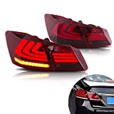 MOSTPLUS RED SMOKE LED Brake Tail Lights Compatible for 2013-2015 Honda Accord 4 Door Sedan Set of 2