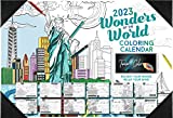 Time2Color 2023 Wonders of The World Theme Desk Blotter Coloring Calendar: January 2023 to December 2023 (19" x 13")
