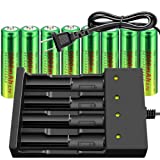 8pcs 18650 Rechargeable Battery 5000mAh With 18650 Battery Charger ,Universal Charger for Rechargeable 3.7V Li-ion Batteries 18650 26650 14500 10440 (U.S. Shipping)