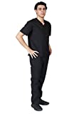 M&M SCRUBS Men Scrub Set Medical Scrub Top and Pants M Black