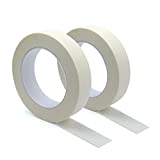 Masking Tape 2 Rolls - 1 inch x 55yds. Wide Masking Tape for Safe Wall Painting,Office,Labeling, Edge Finishing (White)