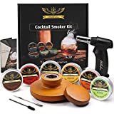 Cocktail Smoker Kit with Torch for Whiskey & Bourbon, Old Fashioned Smoker Set 6 Flavor of Wood Chips: Orange/Cinnamon/Ginger/Cherry/Litchi/Hickory Anniversary Birthday Gifts for men