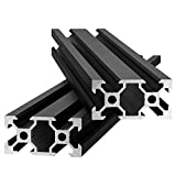 2pcs 400mm V Slot 2040 Aluminum Extrusion European Standard Anodized Linear Rail for 3D Printer Parts and CNC DIY Black(400mm)