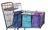 Lotus Trolley Bag -Lrg Club Cart Version-w/LRG COOLER Bag & Egg/Wine holder! Reusable Grocery Cart Bags sized for COSTCO, SAMS, ALDI, HEB & BJ. Eco-friendly 3-Bag Grocery totes