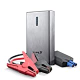TYPE S | Car Battery Jump Starters Kit and 8000 mAh portable power bank, Up to 6L gas engines 3L diesel engines 12V 350A, dual USB ports multi safeguard, built-in LED flashlight, UL Listed (Titanium)