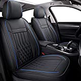 LUCKYMAN CLUB S06-SK 5 Seat Car Seat Covers, Universal Fit for Tacoma Rav4 Corolla Camry Sportage Outlander Forester Crosstrek 4Runner CRV Civic Accord with Water Proof Faux Leather(Black&Blue)