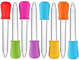 SKEMIX 8 Pack Liquid Droppers Silicone 5ml Clear Liquid Medicine Eye Dropper with Bulb Tip for Kids Candy Mold