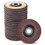 LotFancy Flap Disc 4 1/2 Inch, 20PCS, 40 60 80 120 Grit Grinding Sanding Wheels, Aluminum Oxide Abrasive, Type #27, for Angle Grinder