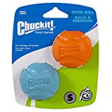 ChuckIt! High-Bounce Rubber Fetch Ball, Small (Colors Vary) 2 Pack