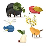 Taksa Toys Locomo Family Multicolored Edition I (Set of 5) - Wooden Animal Figures Open-Ended Educational Outdoor Play to Trigger Childs Imagination and The Love of Nature. Waldorf Montessori Toy.