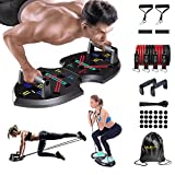 Upgraded Push Up Board: Multi-Functional 20 in 1 Push Up Bar with Resistance Bands, Portable Home Gym, Strength Training Equipment, Push Up Handles for Perfect Pushups, Home Fitness for Men and Women