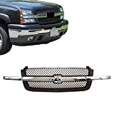 Perfit Liner New Front Texture Dark Gray Grille Grill With Chrome Molding Compatible With CHEVROLET Silverado 1500 2500 3500 HD Classic 2003-2007 GM1200474 88968933