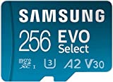 SAMSUNG EVO Select Micro SD-Memory-Card + Adapter, 256GB microSDXC 130MB/s Full HD & 4K UHD, UHS-I, U3, A2, V30, Expanded Storage for Android Smartphones, Tablets, Nintendo-Switch (MB-ME256KA/AM)