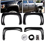 CHEDA Fender Flares Compatible with 2007-2014 Chevy Silverado 1500 2500HD 3500HD Fleetside New Body Style 78.0"/97.6" Bed Only(Do not fit Stepside Bed/Dually/Factory Mud Flaps) Pocket Riveted Style