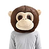 Plush Halloween Monkey Head Mask Mascot Costume