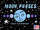 Moon Phase Calendar 2023 Monthly Wall Hanging Calendar Full Moons Phases Cycle Stars Lunar New Age Witchy Large Planner 24 Months - Full 2023 Write On Grid Plus Bonus 2024 Preview Chart - Made In USA