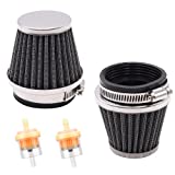 smseace 2pcs 50mm Motorcycle Air Filter with 2pcs Fuel Filter replace for Gy6 Moped Scooter ATV Dirt Bike Motorcycle 50cc 110cc 125cc 150cc 200cc Atvs Dirt Bikes Go Karts Quad 4 Wheeler D-006-50mm