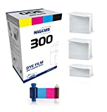 Magicard 300 Printer MC250YMCKOK Color Ribbon - YMCKOK - 250 Prints with Bodno Premium CR80 30 Mil Graphic Quality PVC Cards - Qty 250