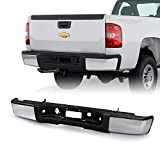 AKKON - Chrome Steel Rear Bumper Fits 2007-2013 Chevy Silverado GMC Sierra 1500 Pair LH+RH w/o Sensor Hole