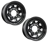 2-Pack Trailer Wheels 16 in. X 6 in. 8 Lug Black Steel Spoke Rim Wheel