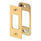 Defender Security E 2479 Deadbolt Strike, 2 Piece, High Security, 1/8 inch Heavy Gauge Steel, Brass Plated, Pack of (1 set)