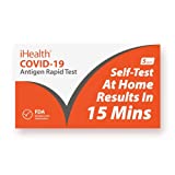 iHealth COVID-19 Antigen Rapid Test, 5 Tests per Pack,FDA EUA Authorized OTC at-Home Self Test, Results in 15 Minutes with Non-invasive Nasal Swab, Easy to Use & No Discomfort