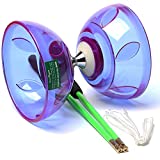 BODY RHYTHM Five Bearings Chinese Diabolo Yoyo Set with Fiberglass Sticks-Adjustable Strings for All Ages - Best for Fitness and Tricks (Purple)