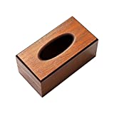 Saycker Wood Tissu-e Box Cover for Paper Facial Tissu-ES, Car Tissu-e Box Storage Organizer Accessories Home Office Wooden Holder for Table(Brown)