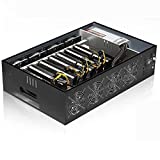 VTRETU Ethereum GPU Mining Rig with 8 GPU Mining Motherboard and 2000W Power Supply110-264V 8 Cooling Fans for Crypto Mining Rig Complete ETH Miner (Excluding GPU), black (V01)