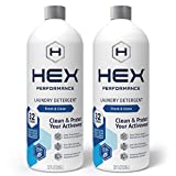 HEX Performance Laundry Detergent, Fresh & Clean, 64 Loads (Pack of 2) - Designed for Activewear, Eco-Friendly, Concentrated Formula