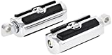 Krator Front & Rear Foot Peg Foot Rests Chrome Compatible with Harley Davidson (All Years) Skull Head