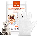 yadee Dog Cleaning Gloves Wipes, Pet Grooming Gloves for Cats Dogs, Finger Disposable Wipes for Cleaning, Soothing & Nourishing Pet Hair, Gentle Deodorizing Wipes for Puppy Kitten, No Washing