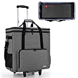 CURMIO Rolling Desktop Computer Carrying Case with Wheels, Double Layers Computer Tower Travel Bag with Detachable Dolly for PC Chassis, Keyboard and Mouse, Gray (Bag Only, Patented Design)