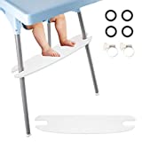 KitoolMage High Chair Footrest Compatible with IKEA Antilop 100% Natural Wood Bamboo Footrest Non-Slip Adjustable Footrest with 4 Rubber Rings and 2 Metal Rings,White