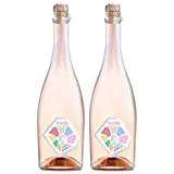 Starla Wines Non-Alcoholic Sparkling Ros [750ml, 2-Pack]  Sugar-Free, Low Carb, 5 Calories | New Mom Approved | Award-Winning Botanically Infused with an Effervescent and Dry Finish