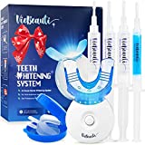 VieBeauti Teeth Whitening Kit - 5X LED Light Tooth Whitener with 35% Carbamide Peroxide, Mouth Trays, Remineralizing Gel and Tray Case - Built-In 10 Minute Timer Restores Your Gleaming White Smile